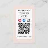 Carte De Visite AJOUTER VOTRE tasse LOGO CARE vinyl affaires blush (Dos)