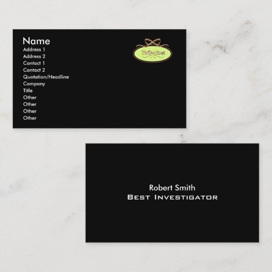 Carte De Visite Ajoutez simplement votre logo, noir, (Devant / Derrière)