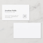 Carte De Visite Ajoutez votre conception simple blanche élégante (Devant / Derrière)