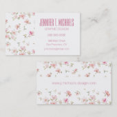 Carte De Visite Ajoutez votre fleur rose | molle nommée (Devant / Derrière)