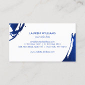 Carte De Visite Ajoutez votre logo Abstrait Indigo Blue Brushstrok (Dos)