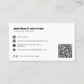 Carte De Visite Ajoutez votre logo code QR moderne professionnel (Dos)