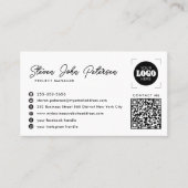 Carte De Visite Ajoutez votre logo code QR professionnel blanc (Devant)