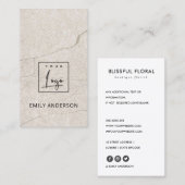 CARTE DE VISITE AJOUTEZ VOTRE LOGO MINIMAL BEIGE MARBRE TEXTURE (Devant / Derrière)