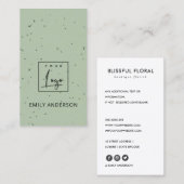 CARTE DE VISITE AJOUTEZ VOTRE LOGO MINIMUM BLEU VERT TEXTURE CÉRAM (Devant / Derrière)