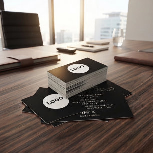 Carte De Visite Ajoutez votre logo personnalisé cercle professionn