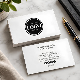 Carte De Visite Ajoutez votre logo personnalisé cercle professionn