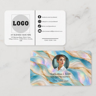 Carte De Visite Ajoutez votre logo personnalisé moderne minimalist