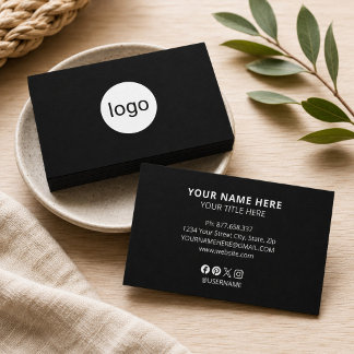 Carte De Visite Ajoutez votre logo personnalisé moderne minimalist