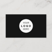 Carte De Visite Ajoutez votre logo personnalisé professionnel noir (Devant)