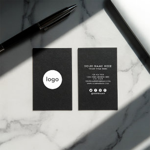 Carte De Visite Ajoutez votre logo personnalisé professionnel noir