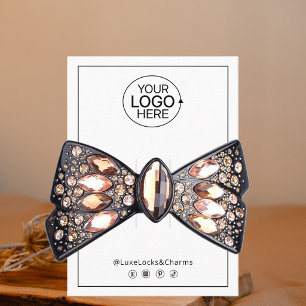 Carte De Visite Ajoutez Votre Logo Présentoir Pince à Cheveux Noir