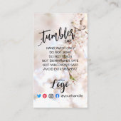 Carte De Visite AJOUTEZ VOTRE LOGO SOIN Fleurs vinyle rose (Devant)