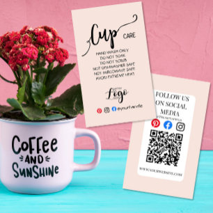 Carte De Visite Ajoutez votre LOGO tasse SOIN vinyle entreprise ro