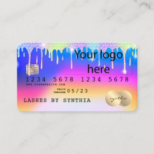Carte De Visite ajoutez votre logoHolograph Unicorn Modern Credit 