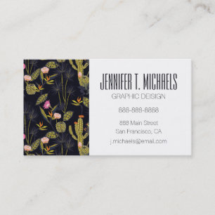 Carte De Visite Ajoutez votre motif   foncé nommé de cactus de