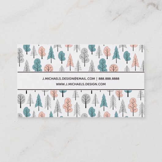 Carte De Visite Ajoutez votre motif | mignon nommé de forêt de (Dos)