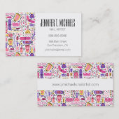 Carte De Visite Ajoutez votre motif | mignon nommé de manucure de (Devant / Derrière)