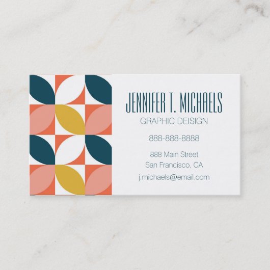 Carte De Visite Ajoutez votre motif moderne de feuille de la (Devant)