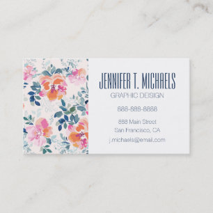 Carte De Visite Ajoutez votre motif nommé de roses peint par