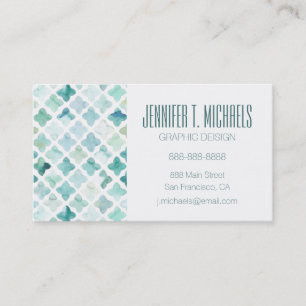 Carte De Visite Ajoutez votre motif   peint à la main nommé de