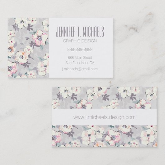 Carte De Visite Ajoutez votre motif rose | mou nommé d'aquarelle (Devant / Derrière)