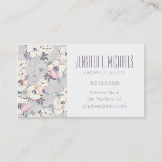 Carte De Visite Ajoutez votre motif rose | mou nommé d'aquarelle (Devant)