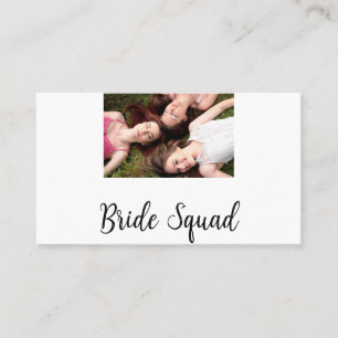 Carte De Visite Ajoutez votre nom photo bridesmaid squad marié par