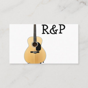 Carte De Visite Ajoutez votre nom texte guitare acoustique marron