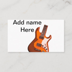 Carte De Visite Ajoutez votre nom texte marron guitare acoustique