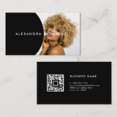 Carte De Visite Ajoutez votre propre image & code QR moderne éléga (Devant / Derrière)