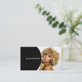 Carte De Visite Ajoutez votre propre image et code QR Modern Elega (Debout devant)