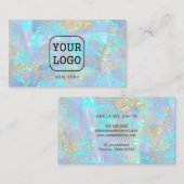 Carte De Visite ajoutez votre propre logo sur FAUX iridescal opal (Devant / Derrière)