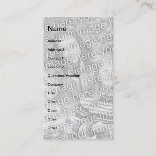 Carte De Visite Ajoutez votre propre photo (Devant)