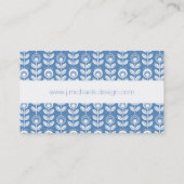 Carte De Visite Ajoutez votre | rétro motif bleu scandinave nommé (Dos)