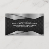 Carte De Visite Ajustement métallique en argent | Arrière - plan c (Dos)