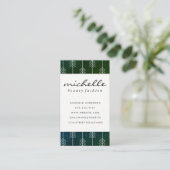 Carte De Visite Ajustement vert élégant / Flèches (Debout devant)