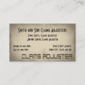 Carte de visite Ajusteur de sinistres (Devant)