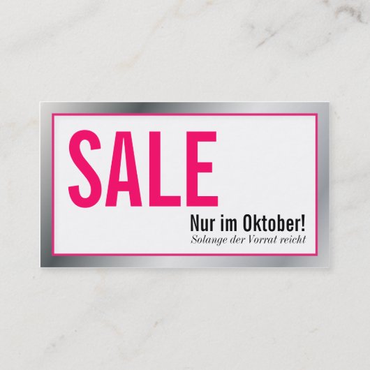 Carte De Visite Aktions Karten (Dos)