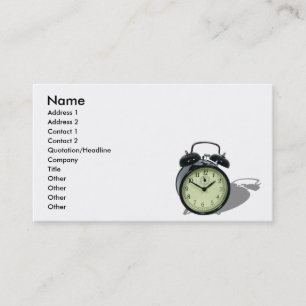 Carte De Visite AlarmClockCard, nom, adresse 1, adresse 2,