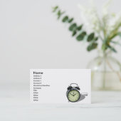 Carte De Visite AlarmClockCard, nom, adresse 1, adresse 2, (Debout devant)