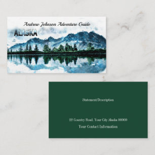 Carte De Visite Alaska Watercolor Mountain Landcape Adventure