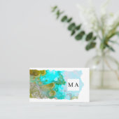 Carte De Visite Alcohol Ink Glitter Graphic Artist Monogram (Debout devant)