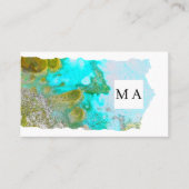 Carte De Visite Alcohol Ink Glitter Graphic Artist Monogram (Devant)