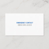 Carte De Visite Alerte d'allergie alimentaire multiple (Dos)
