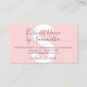 Carte De Visite Alerte d'allergie alimentaire rose noire (Devant)