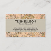 Carte De Visite Alfonse Mucha Art Nouveau Peonies (Dos)