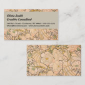 Carte De Visite Alfonse Mucha Art Nouveau Peonies (Devant / Derrière)