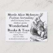 Carte De Visite Alice150 Alice dans anniversaire du pays des (Dos)