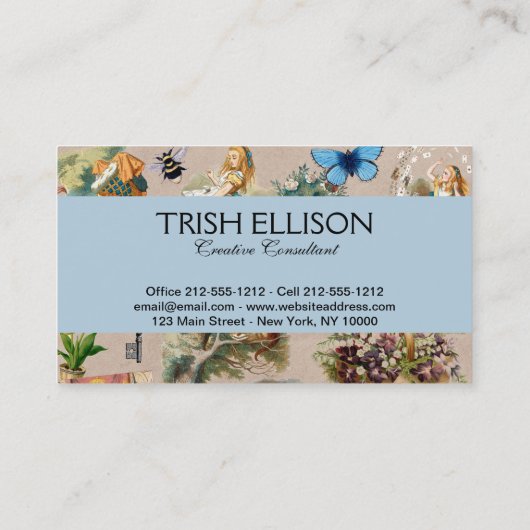 Carte De Visite Alice à Wonderland Cheshire Cat Characters (Dos)